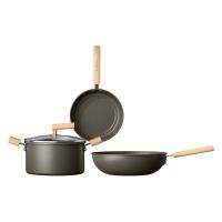 火象（Fire elephants） HXG-TZ347 麦饭石锅具套装 炒锅30cm*1+煎锅24cm*1+汤锅20cm*1 三件套 铁灰色（单位：套）