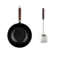 WORLD KITCHEN WK-JTCGT-2/KZ精铁系列两件套 炒锅32cm 锅铲36.5*9.8cm（单位：套）黑色