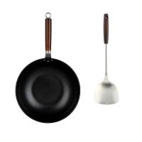 WORLD KITCHEN WK-JTCGT-2/KZ精铁系列两件套 炒锅32cm 锅铲36.5*9.8cm（单位：套）黑色
