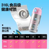 物生物（RELEA） 儿童吸管杯 保温杯 550ml 黄色（单位：个）