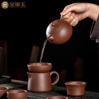 金镶玉 西施壶 功夫茶具 9件套 褐色（单位：套）清单：茶壶*1公道杯*1茶漏组*1茶杯*6