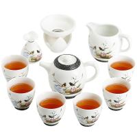 苏氏陶瓷（SUSHI CERAMICS） J0259 茶具玉雪鸟语花香礼盒功夫茶具套装 茶壶160ml，茶海220ml，茶杯55ml*3 (单位:套)