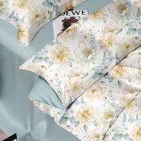 梦洁家纺 1010189018AX004 纯棉印花四件套 花语 被套200*230cm+床单230*250cm+枕套48*74cm*2个（单位：套）
