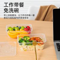特美居 TMJ-868一次性长方带盖1000型打包餐盒300套装 300套/箱（单位：箱）透明