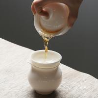 苏氏陶瓷（SUSHI CERAMICS） 羊脂玉三才盖碗 功夫茶具 11件套 白色（单位：套）茶杯x8、茶漏x1、茶海x1、盖碗x1