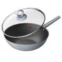 三禾（SANHO） LC32S1 0涂层微纳不粘炒锅 32cm (单位: 个)黛蓝青