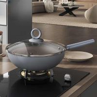 三禾（SANHO） LC32S1 0涂层微纳不粘炒锅 32cm (单位: 个)黛蓝青