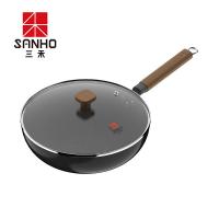 三禾（SANHO） 锤纹铁炒锅 臻不锈系列不粘锅 TC32P8 32CM含锅盖 (单位:套)