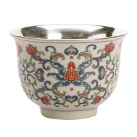 苏氏陶瓷（SUSHI CERAMICS） 青花永乐鎏银 茶杯 130ml 混色（单位：个）