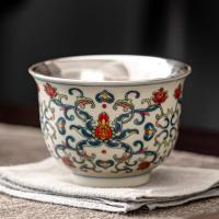 苏氏陶瓷（SUSHI CERAMICS） 青花永乐鎏银 茶杯 130ml 混色（单位：个）
