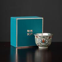苏氏陶瓷（SUSHI CERAMICS） 青花永乐鎏银 茶杯 130ml 混色（单位：个）