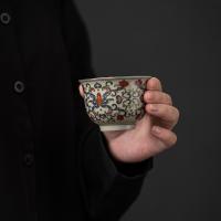 苏氏陶瓷（SUSHI CERAMICS） 青花永乐鎏银 茶杯 130ml 混色（单位：个）