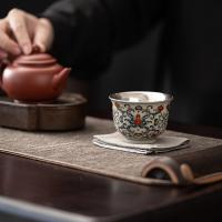 苏氏陶瓷（SUSHI CERAMICS） 青花永乐鎏银 茶杯 130ml 混色（单位：个）