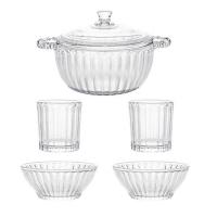 米薇可（MIEIVC） M-CJ005 米高玻璃餐具五件套 小碗225ml*2+杯子400ml*2+煲1000ml*1 (单位: 套)