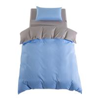 伊伊爱  TJ0JD02302022  纯棉三件套  被套:150*200cm  床单:160*230cm  枕套:48*74cm*1  （单位：套） 天空蓝灰双拼色