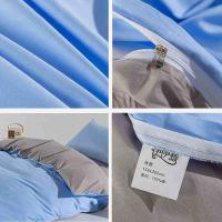 伊伊爱  TJ0JD02302022  纯棉三件套  被套:150*200cm  床单:160*230cm  枕套:48*74cm*1  （单位：套） 天空蓝灰双拼色