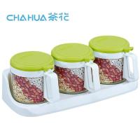 茶花（CHAHUA） 3组装 厨房调料盒 3个/组 绿色（单位：组）