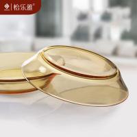 怡乐雅 高硼硅玻璃餐具五件套 HP-06 玻璃碗500ml*3+圆盘460ml*2 (单位:套) 琥珀色