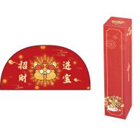 艾逸瑶选  PX-202535 貅小吉半圆地垫大号 45*90cm 红色（单位：张）
