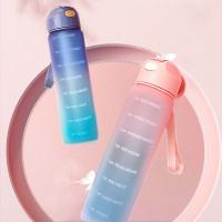 贝格帝BGD-B7708磨砂渐变弹盖水杯1000ml （单位：个）多色随机