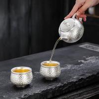 贝格帝BGD-CY03锤纹鎏银一壶两杯壶230ml杯80ml*2（单位：套）银白色