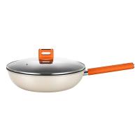 德世朗 DFS-C936 锦橙精铁不粘炒锅 30cm （单位：个） 米白色