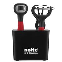 nolte HMD-8243厨房套件剪刀17cm水果刀18cm开瓶器15cm削皮器15cm底座20cm （单位：套）黑色