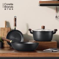 康宁餐具（Corelle Brands） 零涂层铁锅三件套 CB-JSG02-SL/KZ 炒锅32cm+汤锅24cm+煎锅24cm (单位:套)