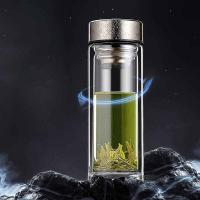 明霞 MX3597-ST360 双层纯钛玻璃杯 360ml (单位: 个)本色