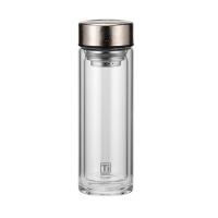 明霞 MX3597-ST360 双层纯钛玻璃杯 360ml (单位: 个)本色