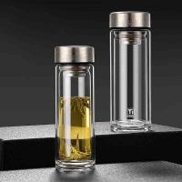 明霞 MX3597-ST360 双层纯钛玻璃杯 360ml (单位: 个)本色