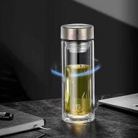 明霞 MX3597-ST360 双层纯钛玻璃杯 360ml (单位: 个)本色