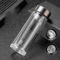 明霞 MX3597-ST360 双层纯钛玻璃杯 360ml (单位: 个)本色