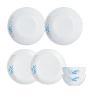 乐美雅 青花巴洛克餐具套装 6件套（饭碗12cm*2个+深盘20cm*2个+平盘19cm*2个）（单位: 套）