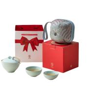 万仟堂 清逸·易泡壶 旅行茶具 1壶2杯1便携包(单位：套) 粉青釉