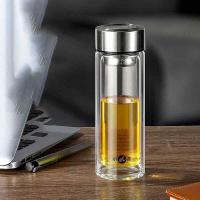 明霞 MXJD8001-ST320 双层玻璃杯 320ml (单位: 个)本色