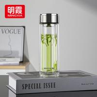 明霞 MXJD6006-ST320 商务双层玻璃杯 320ml （单位：个）本色