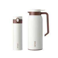 德世朗 DZX-TZ001 甄选系列保温套装 保温壶1450ml+保温杯420ml （单位：套） 白色