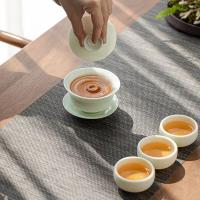 苏氏陶瓷（SUSHI CERAMICS）翡翠玉 功夫茶具套装 12件套礼盒装（茶壶200ml+盖碗150ml+公道杯210ml+茶漏组+茶杯70ml*8个）（单位：盒）