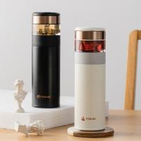 特美刻（TOMIC） 陶瓷内胆 茶水分离保温杯配银茶隔 TW60051Y 370ML 白色（单位：个）