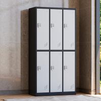 臻远 ZY5062038 铁皮更衣柜 90*42*180CM 黑框白门 密码锁 六门 (单位:台)