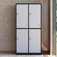臻远 ZY5062034 铁皮更衣柜 90*42*180CM 黑框白门 密码锁 四门 (单位:台)