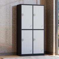 臻远 ZY5062034 铁皮更衣柜 90*42*180CM 黑框白门 密码锁 四门 (单位:台)