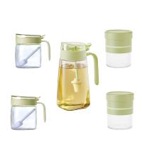 艾逸瑶选 晶萃系列 油壶调味储物罐5件套 CJ-21069 600ml*1、300ml*2、500ml*2 (单位:套) 新老包装随机发货