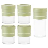 艾逸瑶选 晶萃系列 百变储物罐5件套 CJ-21128 500ml*4、1000ml*1 (单位:套) 新老包装随机发货