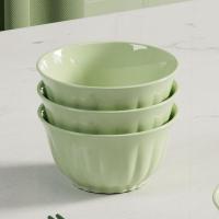 皖亭 竖纹北欧餐具 翡玉碗二件套 WT-FC-2 4.8寸碗*2 16套/箱 (单位:套)