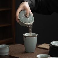 苏氏陶瓷（SUSHI CERAMICS） J0629 哥窑功夫茶具陶瓷泡茶壶三才盖碗茶杯茶洗六君子大套组礼盒装 整套茶具 (单位:套)