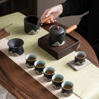 苏氏陶瓷（SUSHI CERAMICS） J0696 手绘釉画彩千里江山侧把茶壶功夫茶具礼盒套组中国风文创系列 整套茶具 (单位:套)