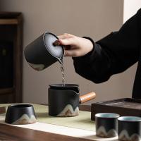 苏氏陶瓷（SUSHI CERAMICS） J0696 手绘釉画彩千里江山侧把茶壶功夫茶具礼盒套组中国风文创系列 整套茶具 (单位:套)