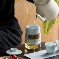 艾逸瑶选 CJ-21056 逸出行快客杯套装 内胆茶泡+杯+玻璃茶海+茶巾+旅行包 新旧包装随机发货 (单位:套)